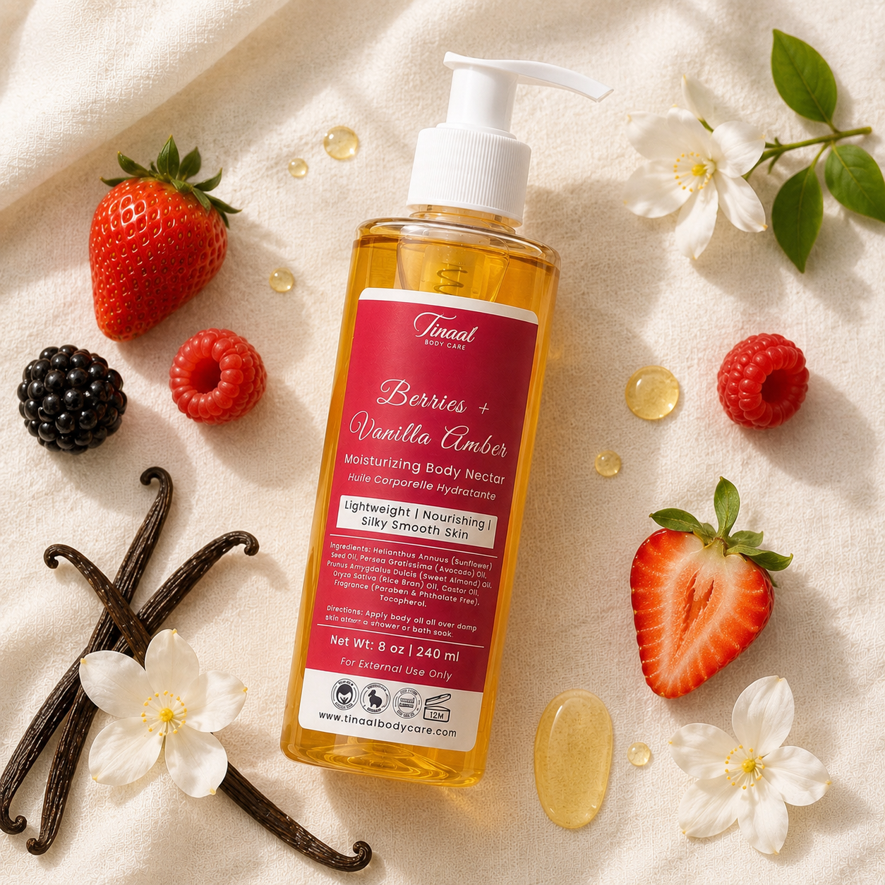 Berries + Vanilla Amber || Moisturizing Body Nectar